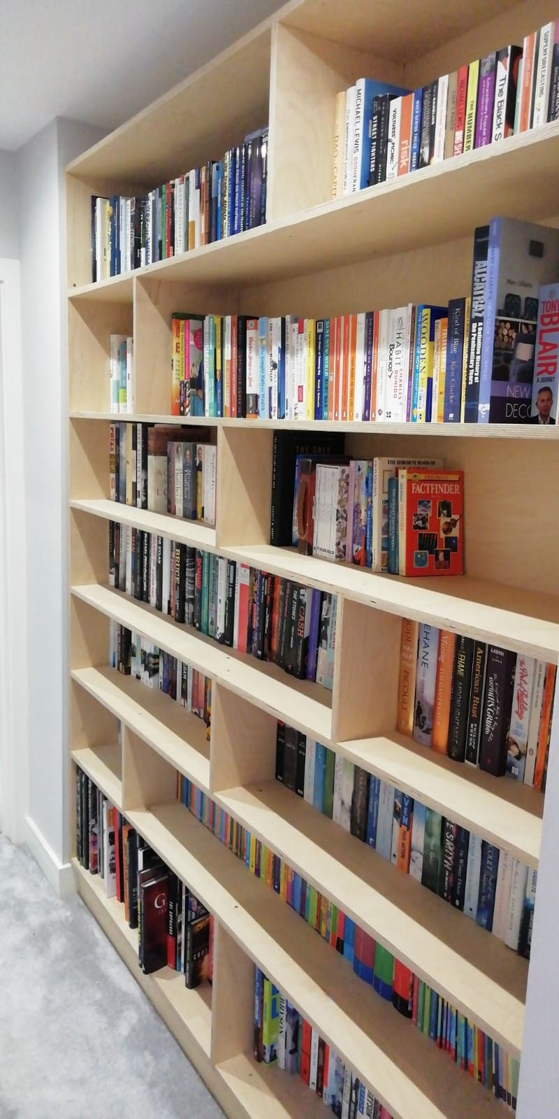 Birch Plywood Bookcase Bookshelf Customised Size to Order Handmade in the UK