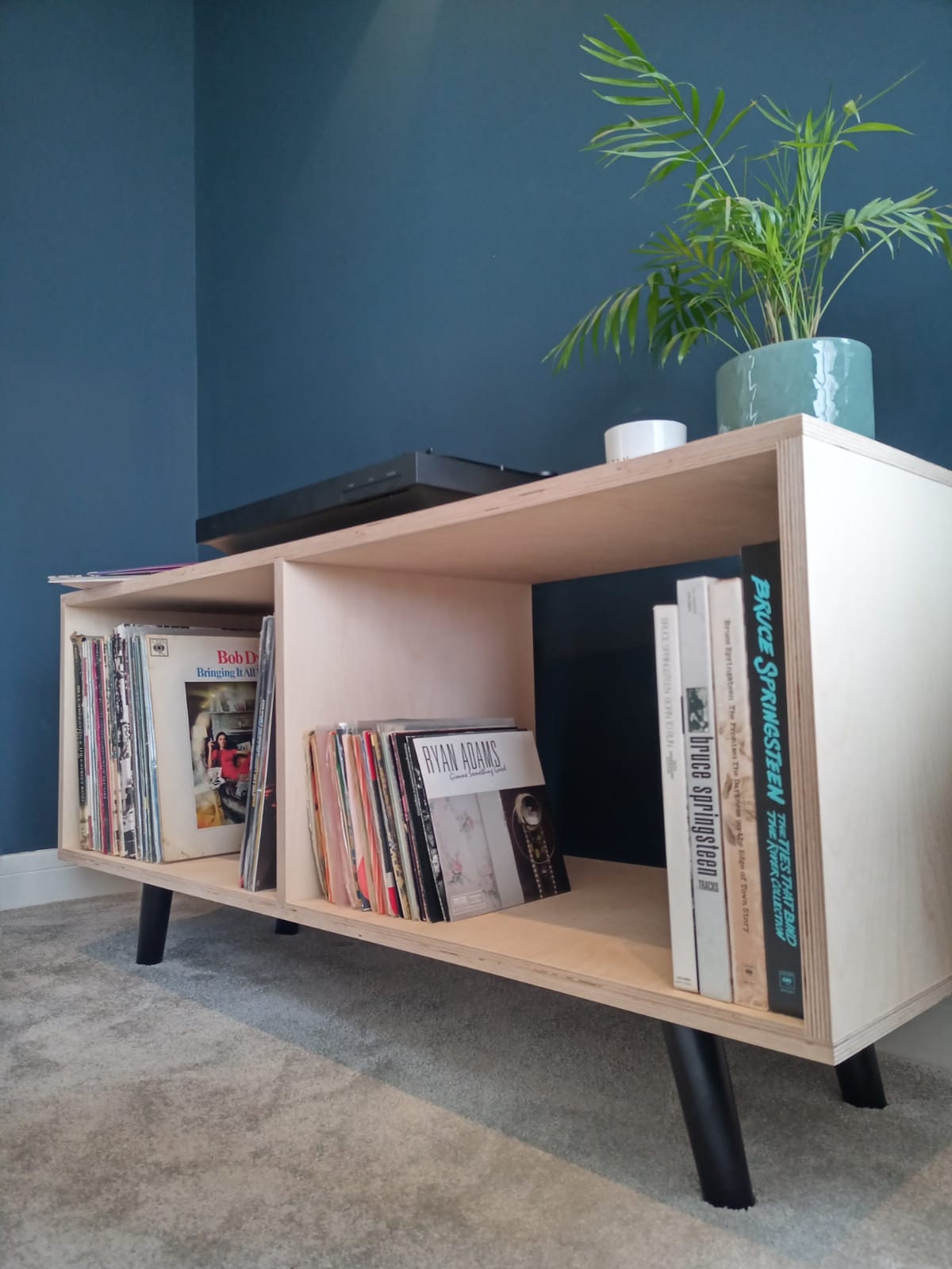 Vinyl Record Player Stand Birch Plywood Handmade in the UK