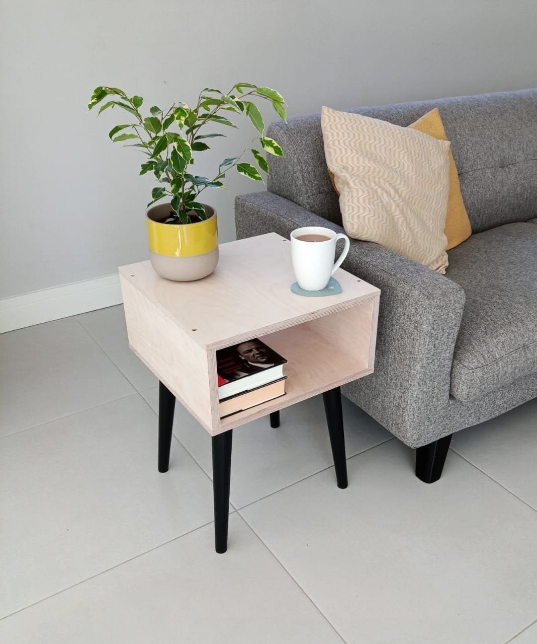 Bedside Console Side Table Birch Plywood Handmade in the UK