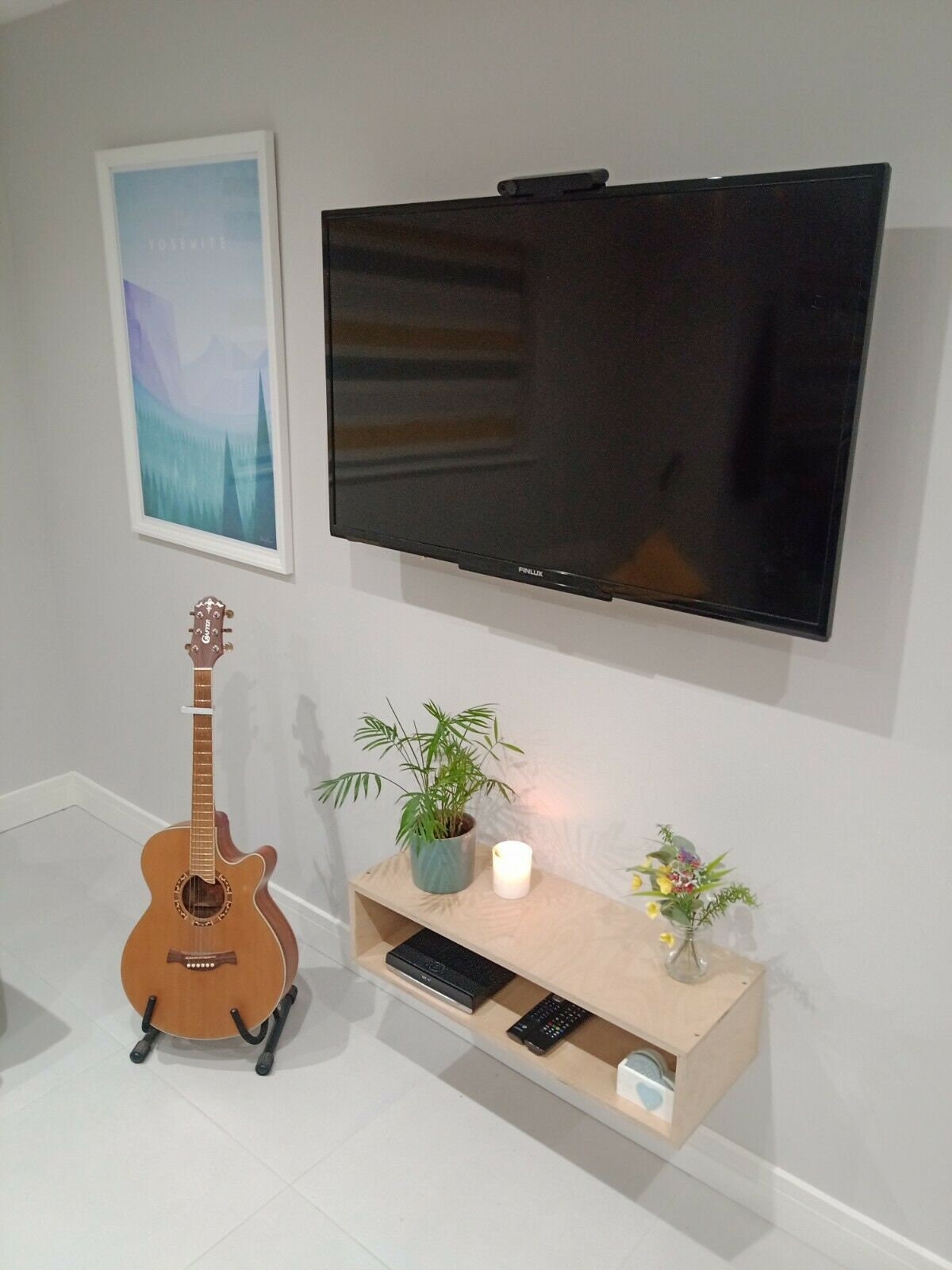 Birch Plywood Media TV Console Stand Customised Size to Order Handmade in the UK