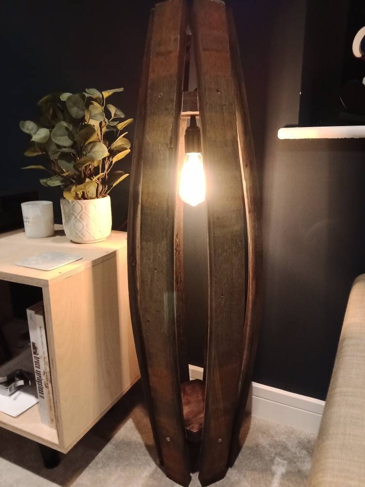 Whisky barrel 6 stave floor lamp handmade in the UK