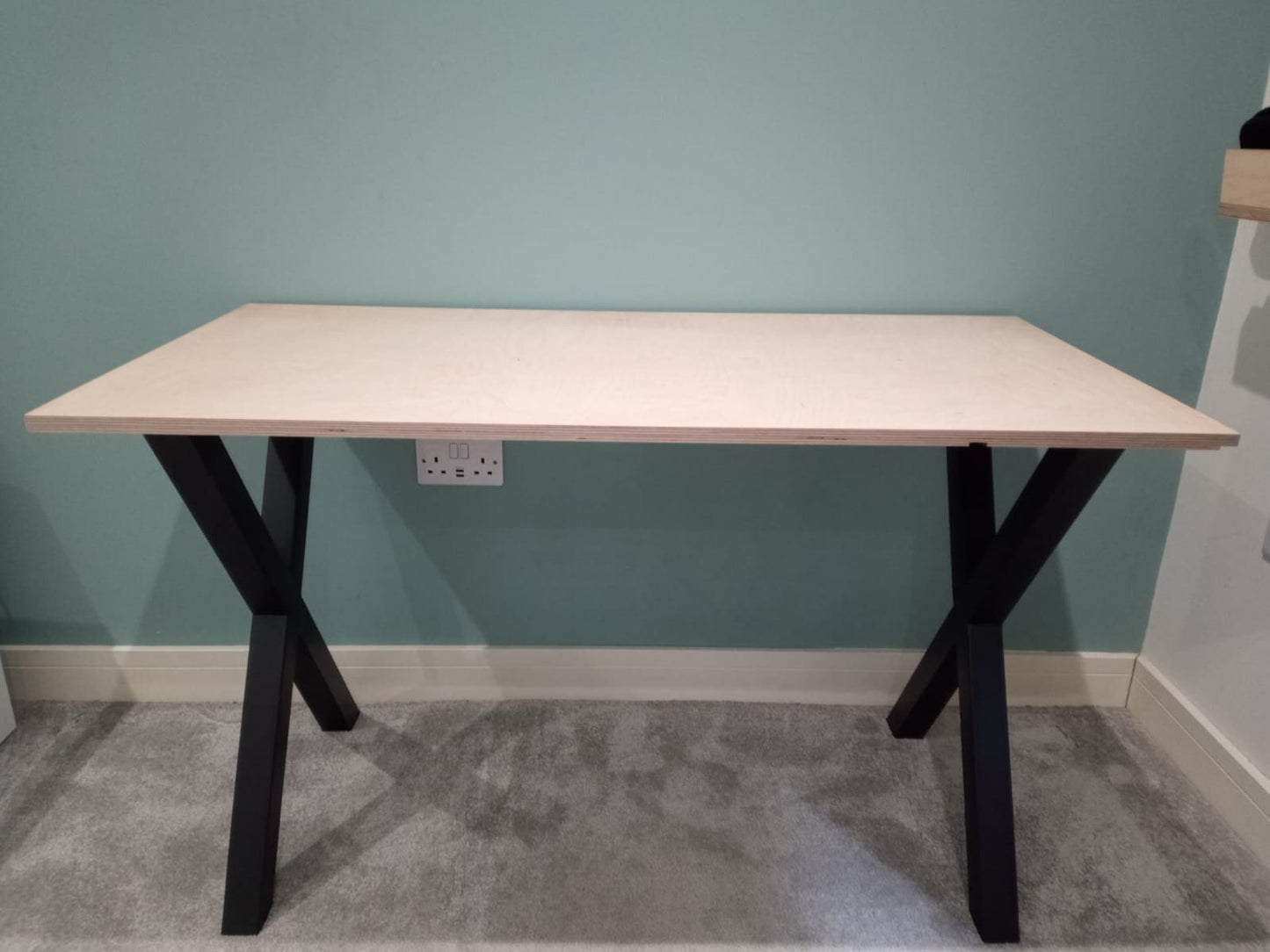 Birch Plywood Desk Scandinavian Minimalist Contemporary Design Handmade in UK
