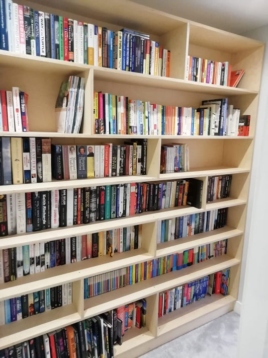 Birch Plywood Bookcase Bookshelf Customised Size to Order Handmade in the UK