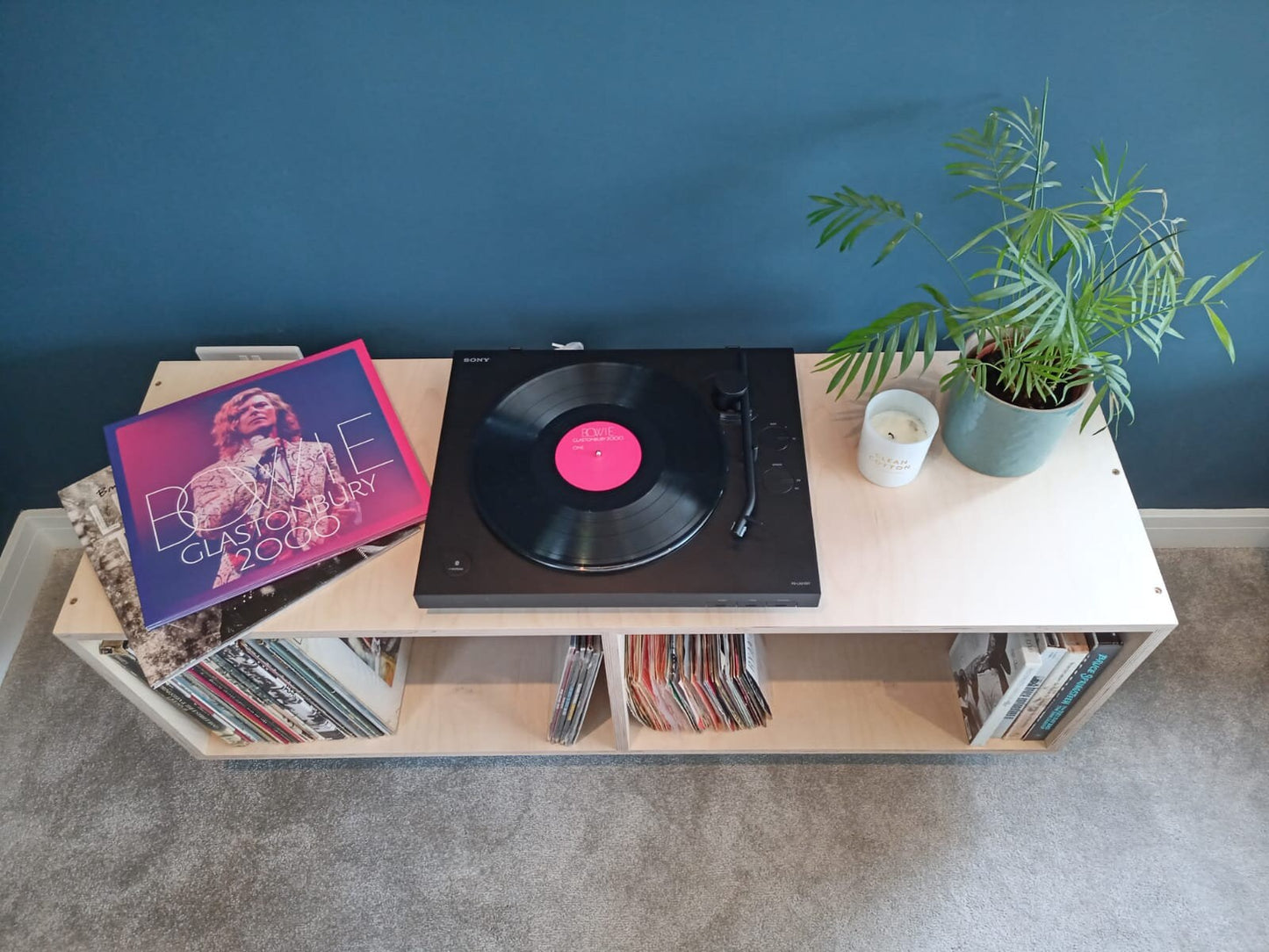 Vinyl Record Player Stand Birch Plywood Handmade in the UK