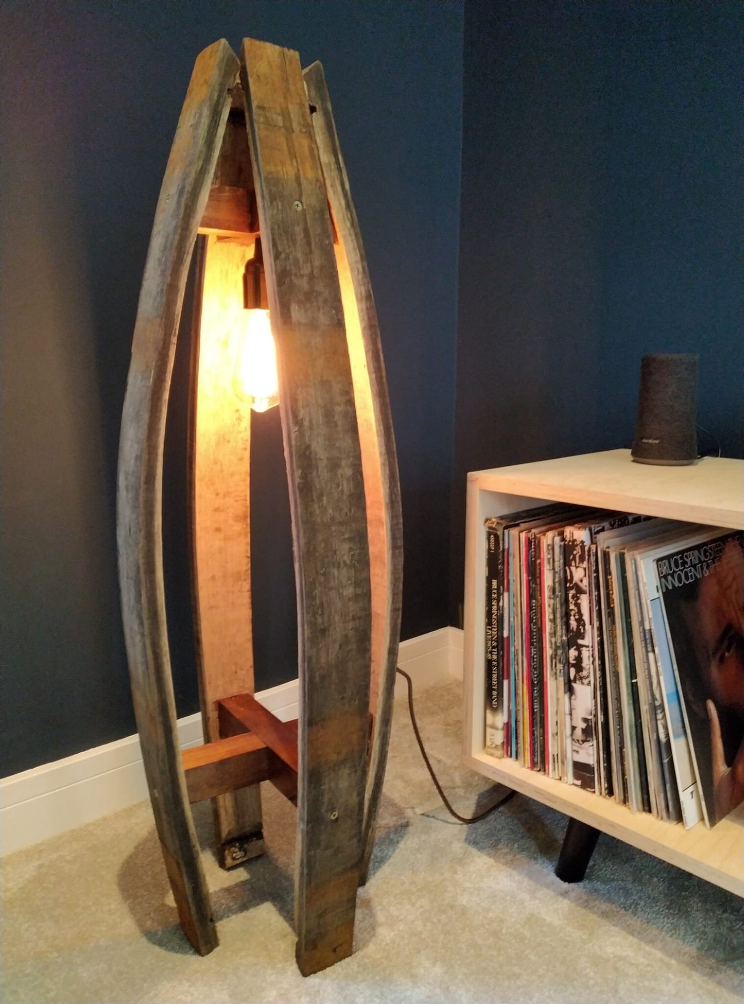 Whisky barrel 4 stave floor lamp handmade in the UK