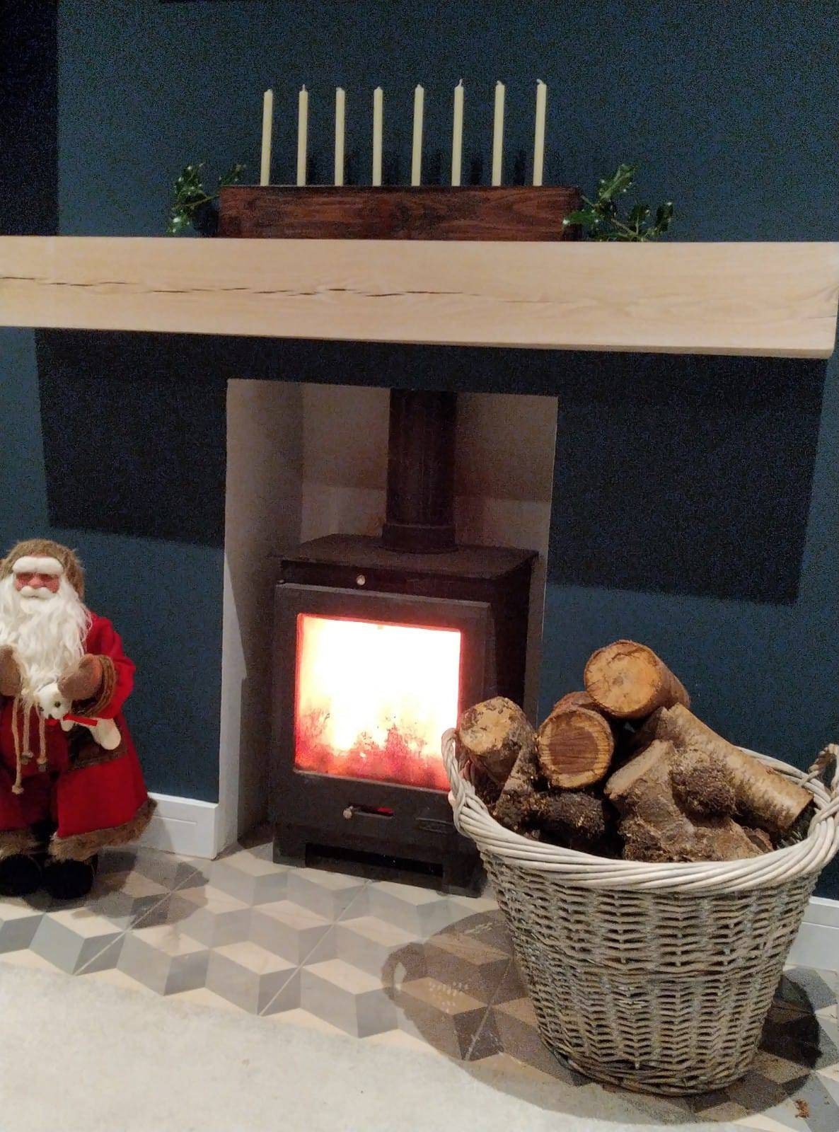 Reclaimed timber candle holder Christmas dining table centrepiece mantelpiece