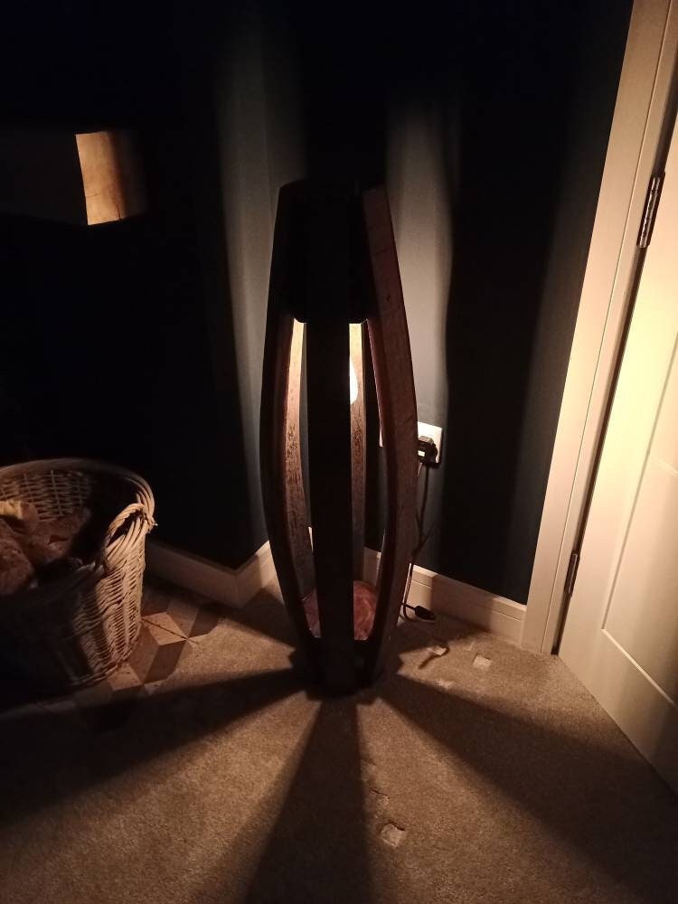 Whisky barrel 6 stave floor lamp handmade in the UK