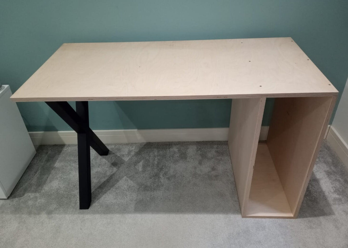 Birch Plywood Gaming Desk Contemporary Design LED Lights Handmade in UK